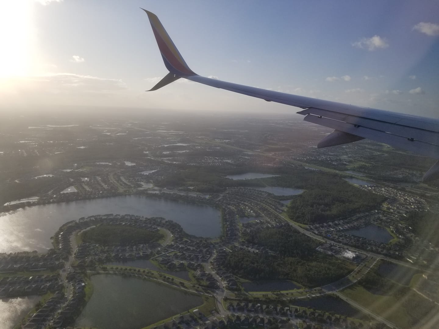 Airplane view flying to Florida